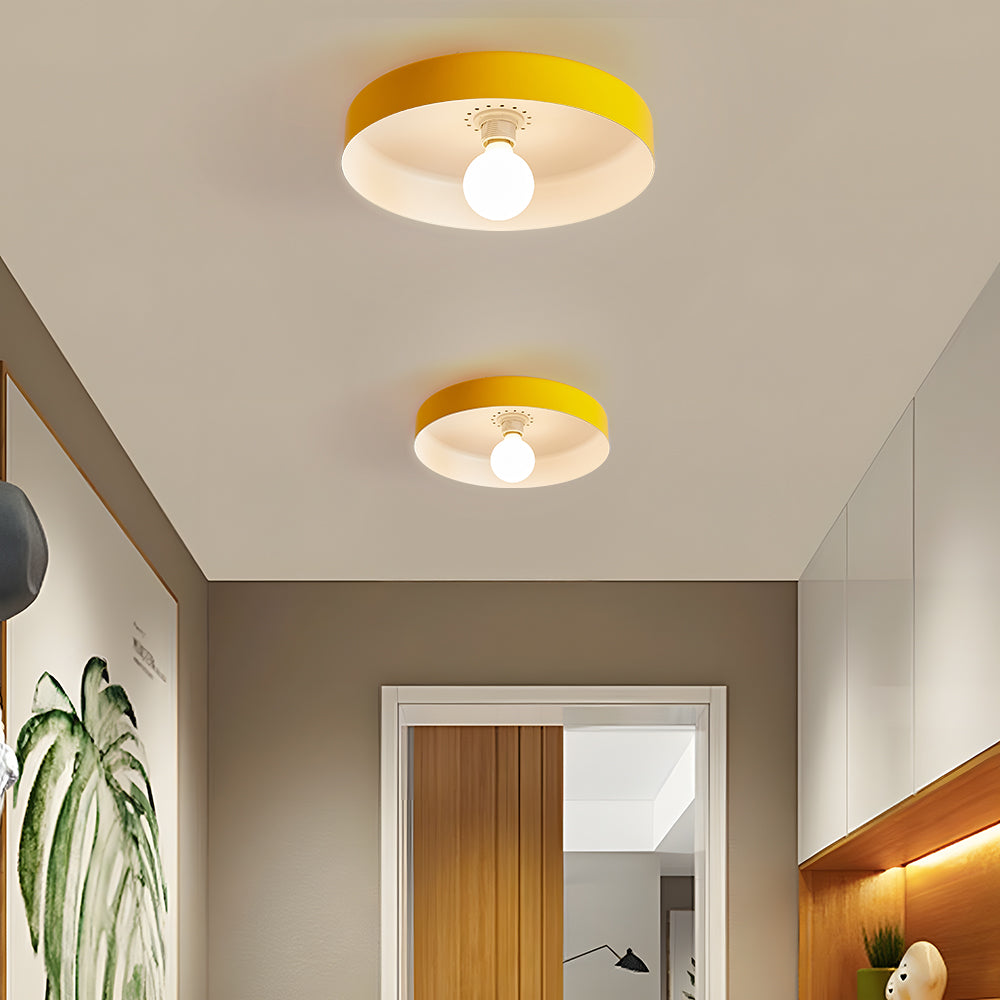 Flush Mount Art Decor Ceiling Light - Iron Round Fixture for Entryway