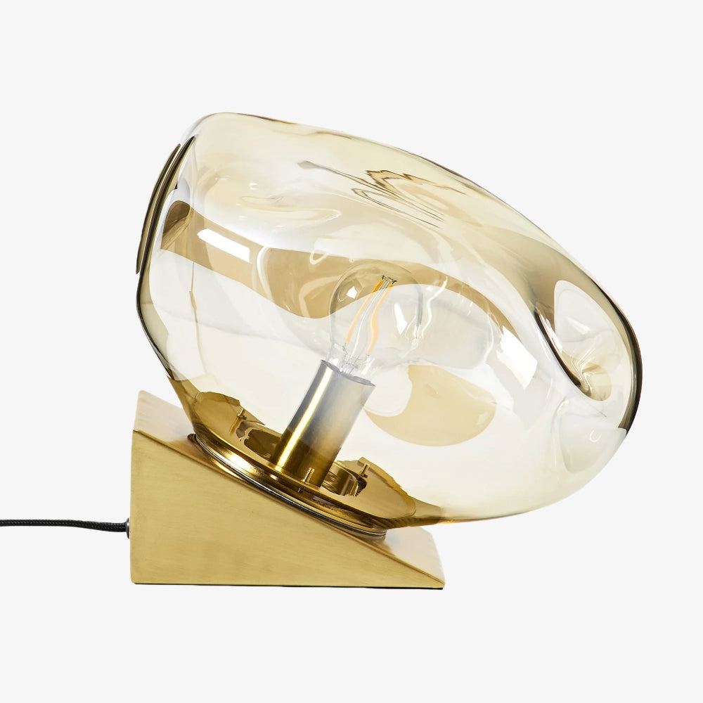 Glissora Glass Table Lamp – Soft Sculptural Glass Form for Living Room or Bedroom