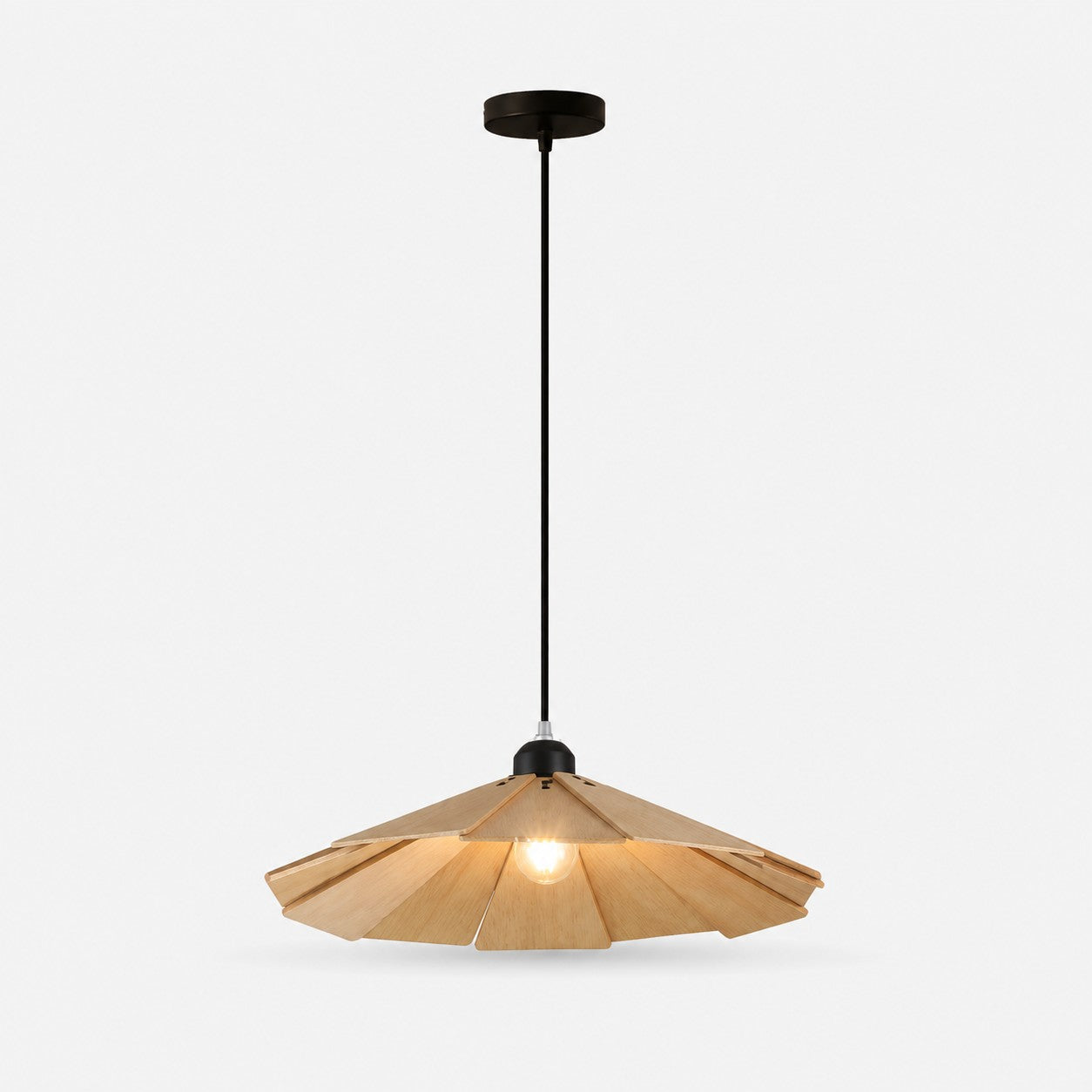 Natural B style 40cm wooden pendant light