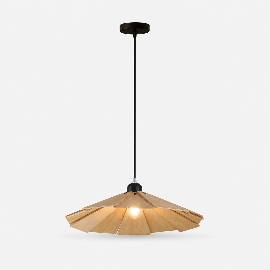 Natural B style 40cm wooden pendant light