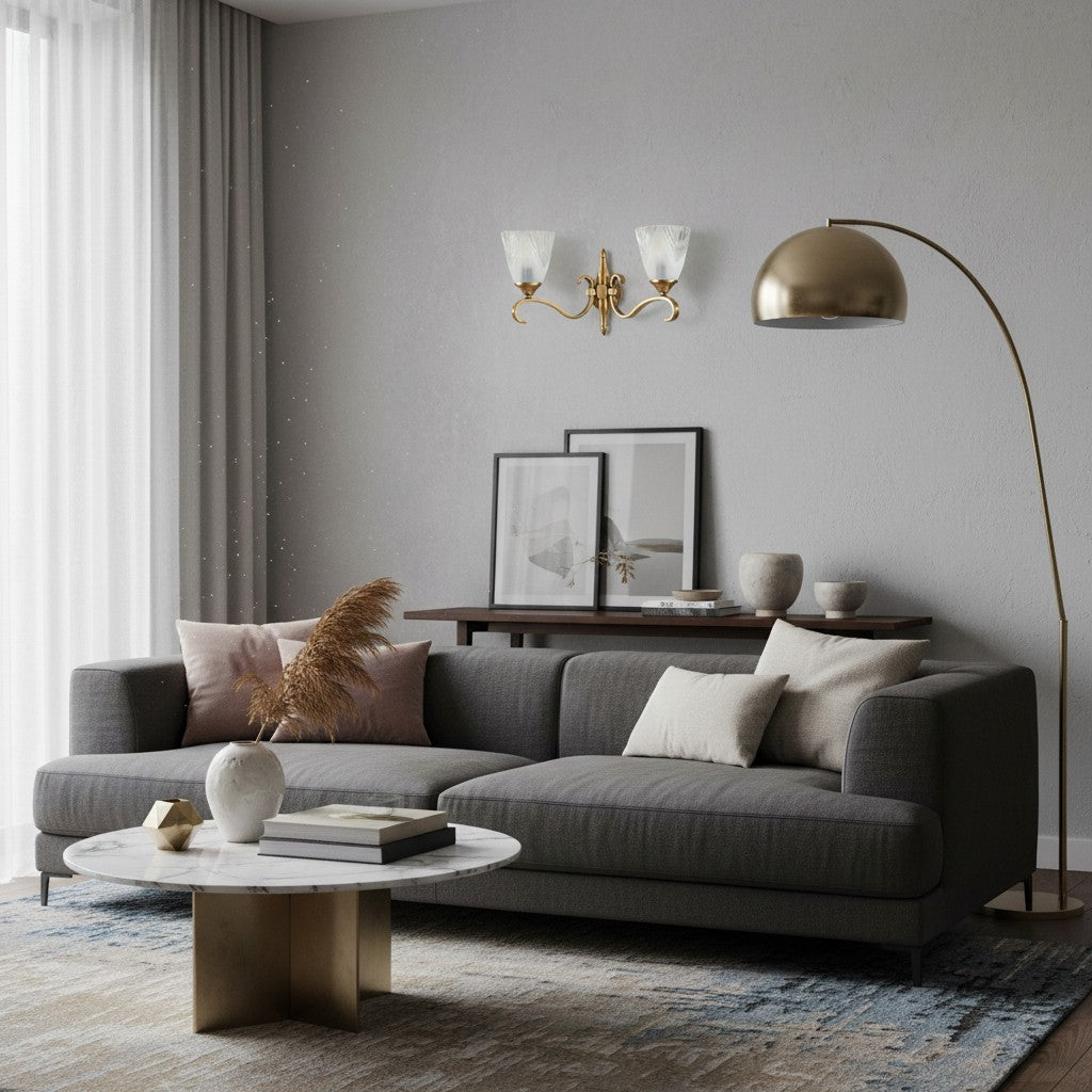 Lunetal Doppelwandleuchte – Vintage-Metallglas für Flur und Schlafzimmer