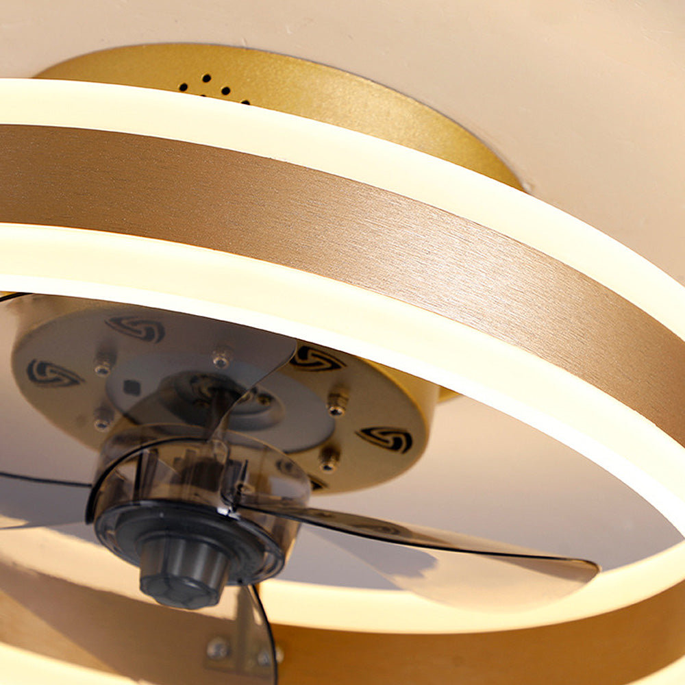 Ceiling Fan with Light – Round LED Modern Style for Bedroom Comfort