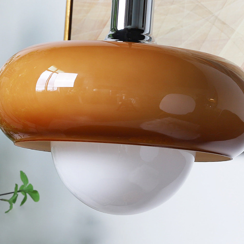 Bauhaus Glass Pendant Light - Coffee Dome Lamp for Dining Room