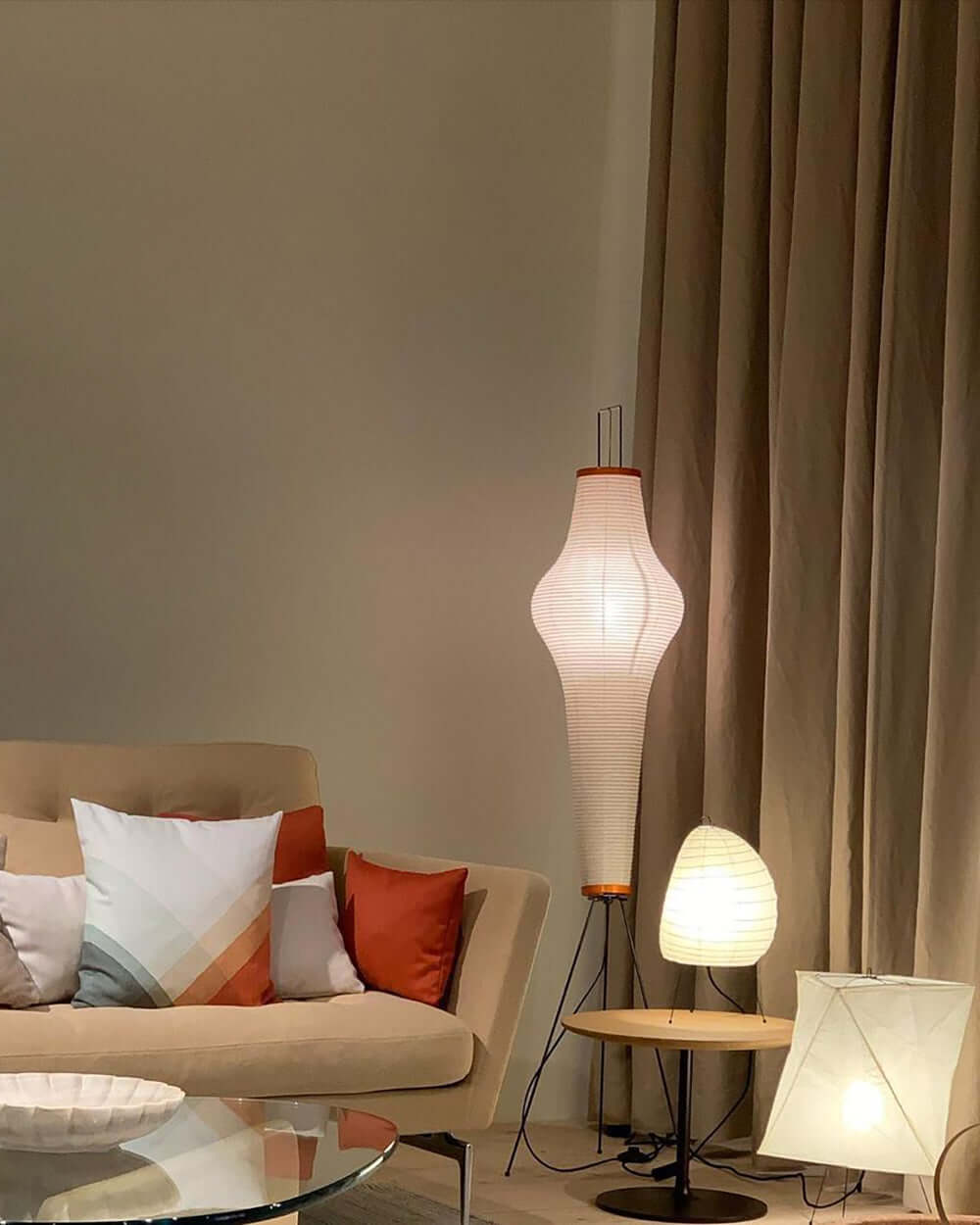 Rice Paper Floor Lamp - Bamboo Frame Soft Light for Living Room