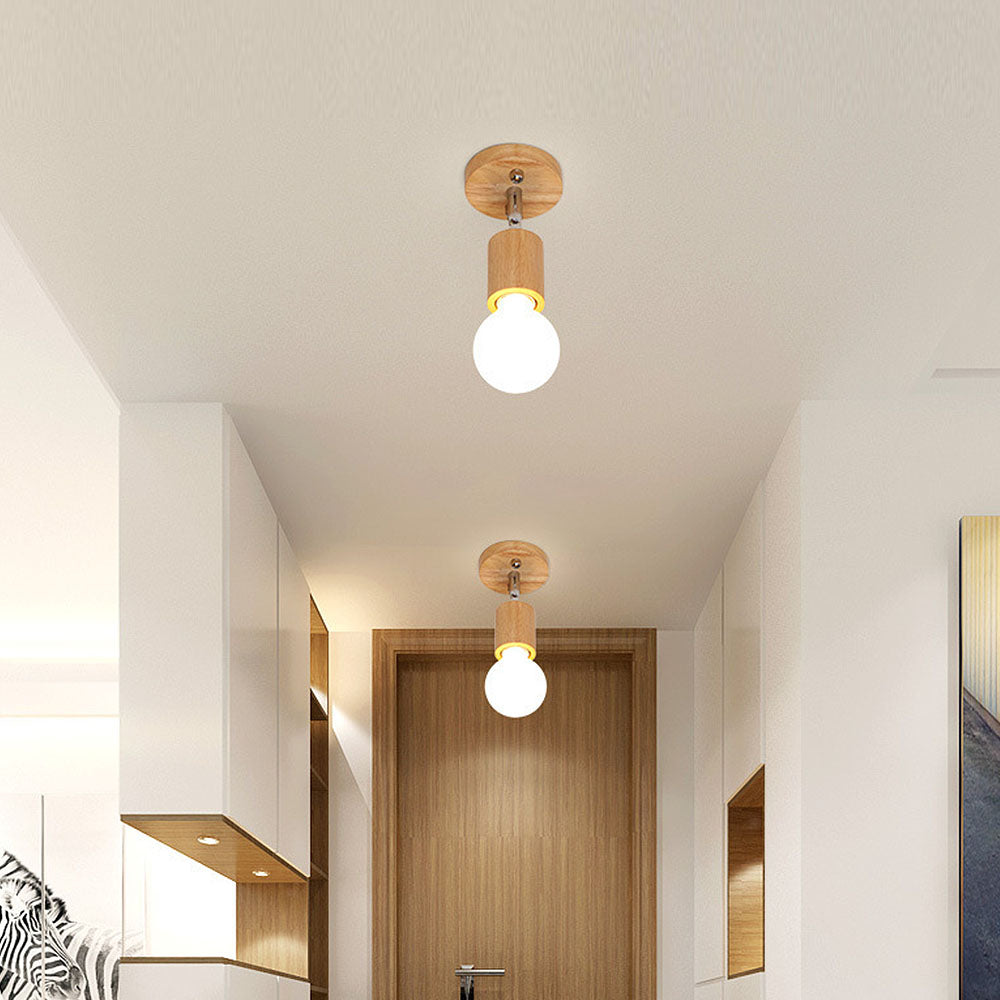 Nordic Track Lighting - Rotate Spotlight Wood Accent Modern