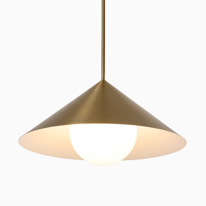 Brivana Cone Pendant Light - Mid-Century Adjustable Metal Kitchen Lamp