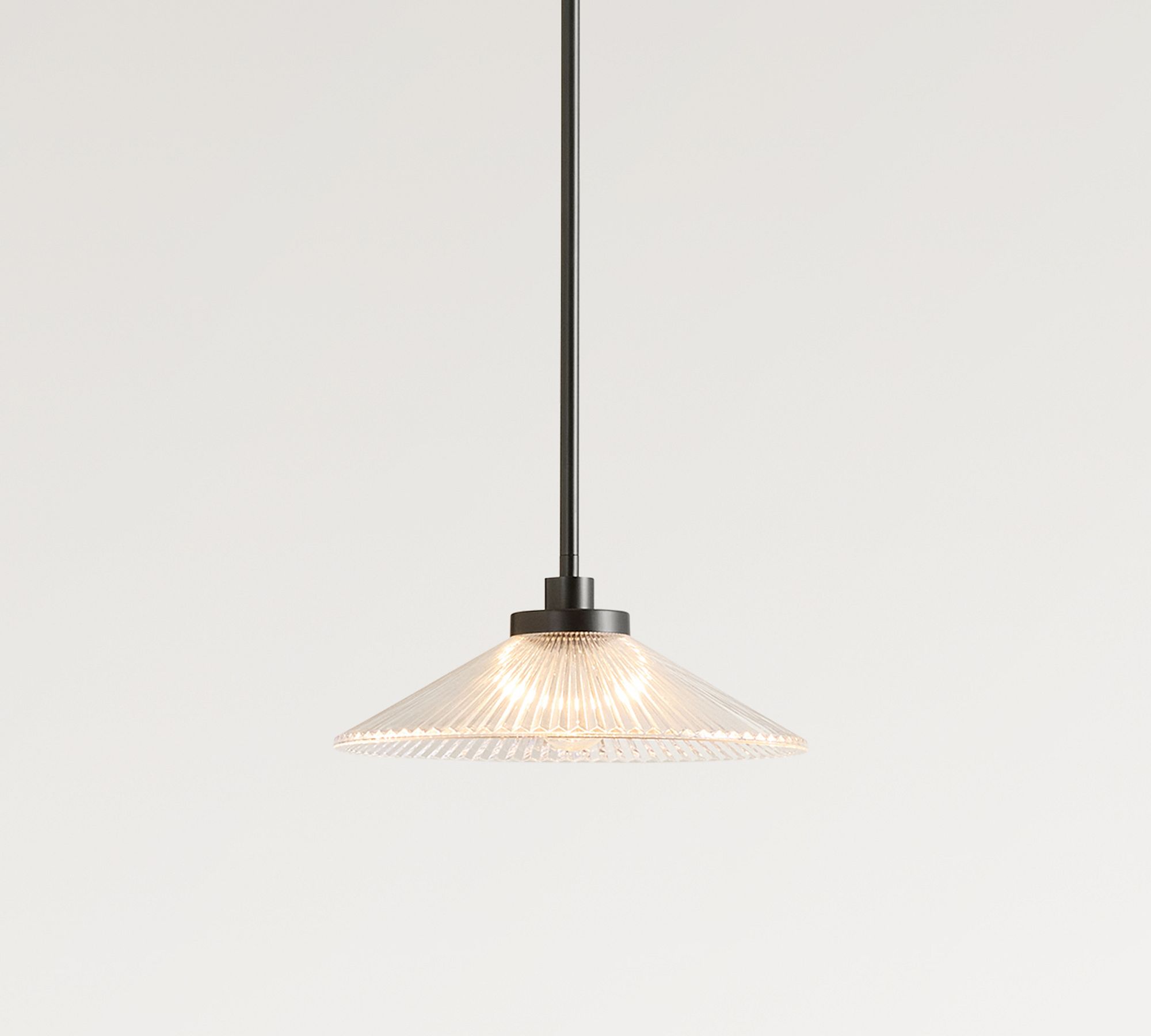 Bravira Ribbed Glass Pendant Light - Elegant Kitchen Island Lamp