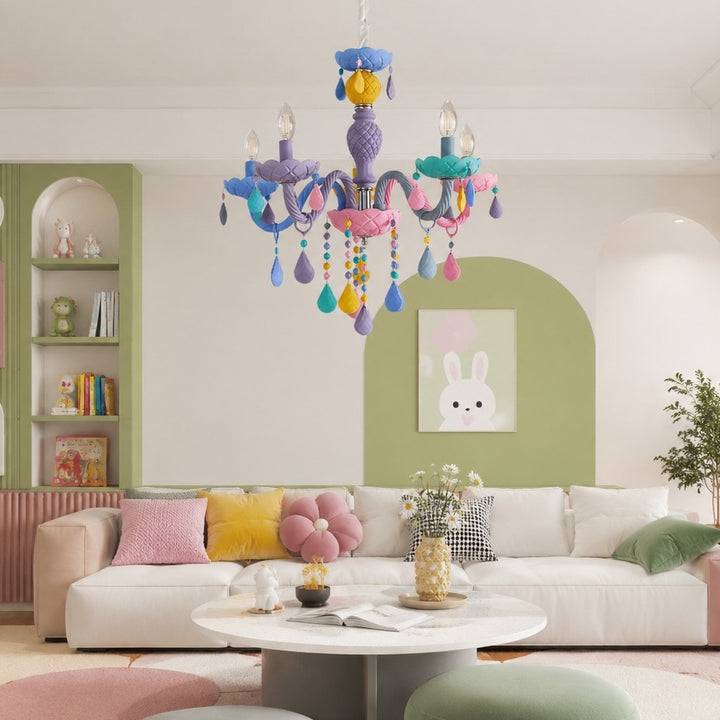 Bunte Metall-Kronleuchter für Kinderzimmer  