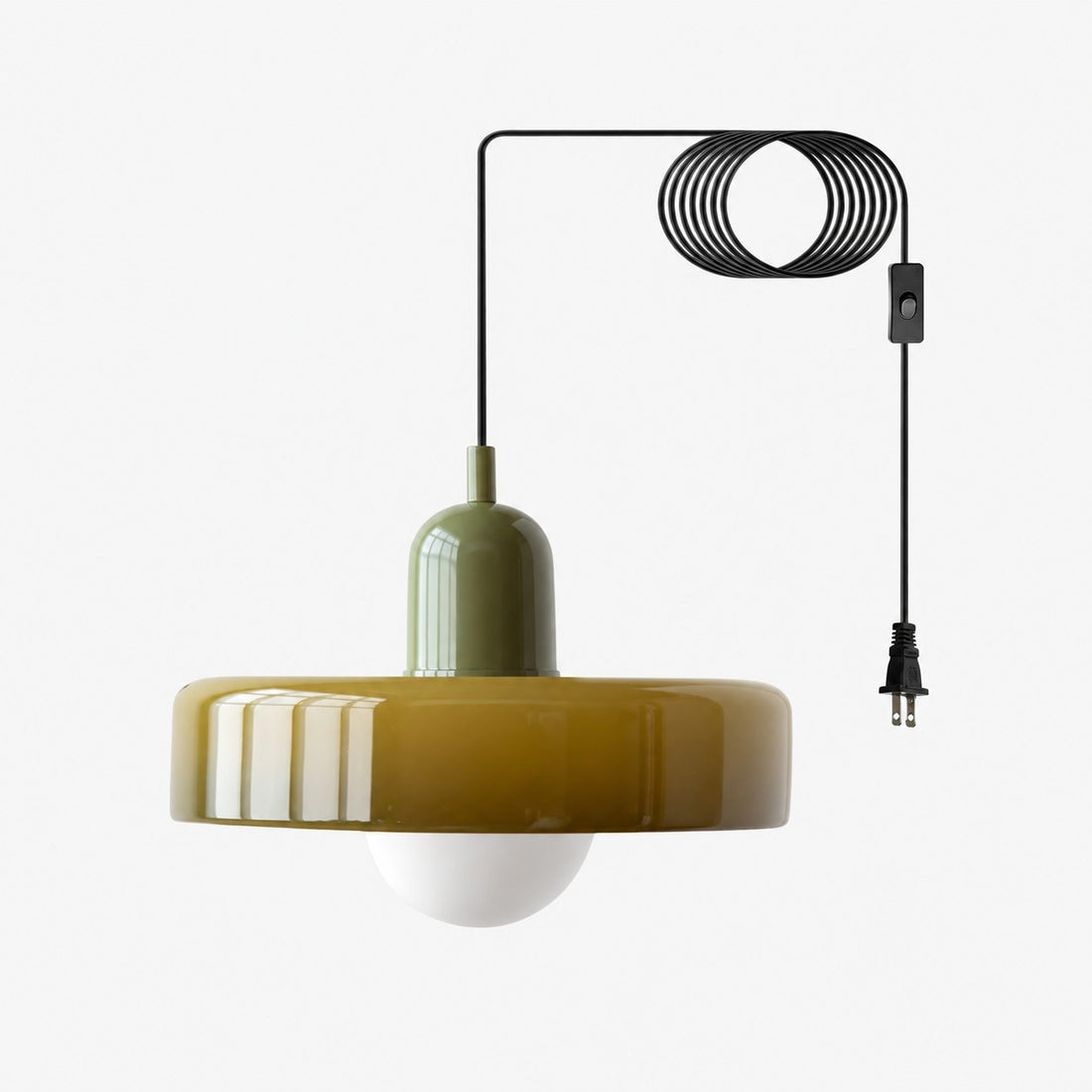 Bunte Bauhaus-Glaspendelleuchte mit Stecker