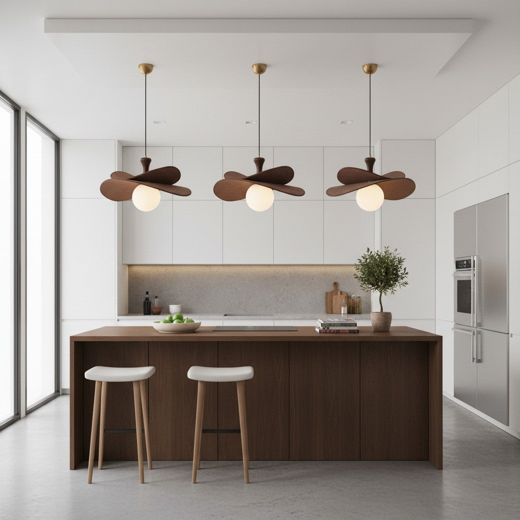Orrise Blooming Petal Chandelier – Modern Metal and Wood for Living Rooms and Dining Rooms