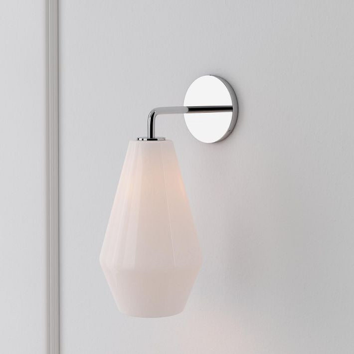 Merin Sculptural Milk Glass Geometric Wall Lamp