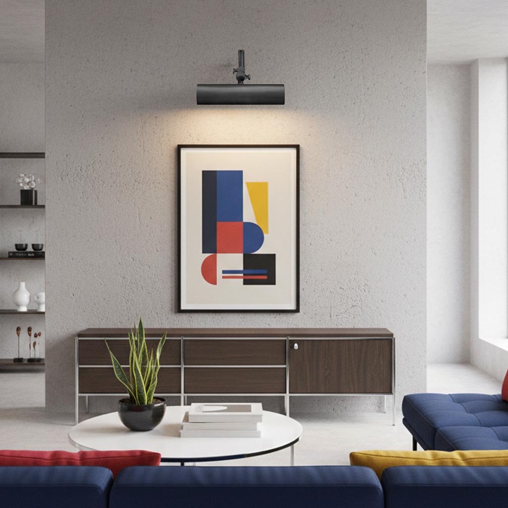 Libris Cylinder Picture Light - Metal Shade Wall Lamp for Living Room or Bedroom
