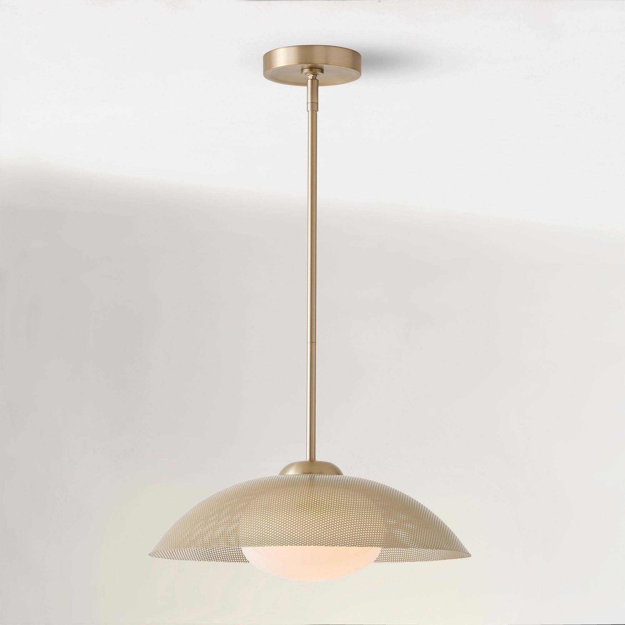 Elorina Pendant Light - Perforated Metal Shade, Champagne Bronze