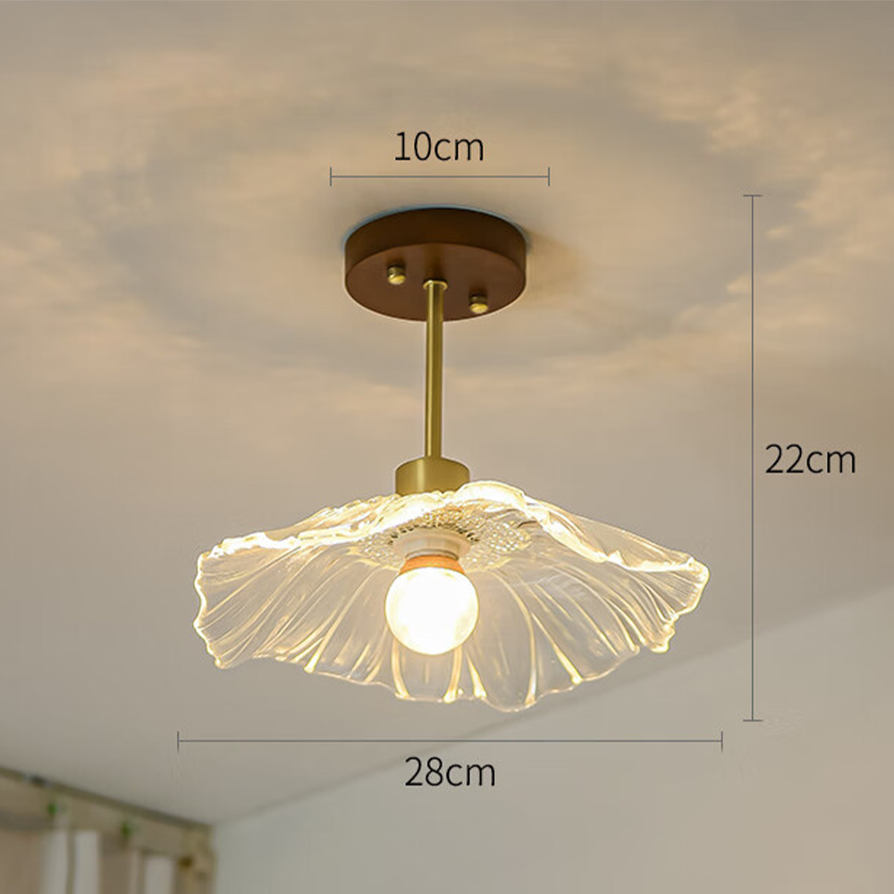 Flower Glass Ceiling Light - Elegant Floral Hallway Lighting
