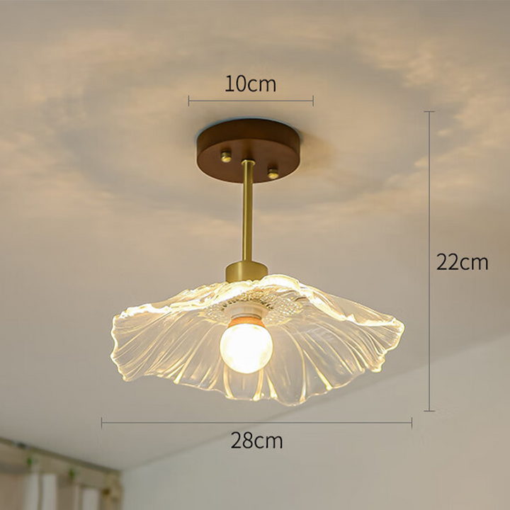 Flower Glass Ceiling Light - Elegant Floral Hallway Lighting