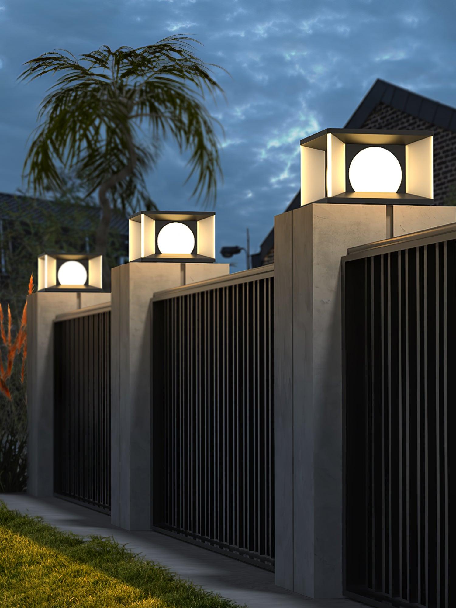 Eclipse Cube Outdoor Post Light - Weatherproof Garden & Pathway Lighting