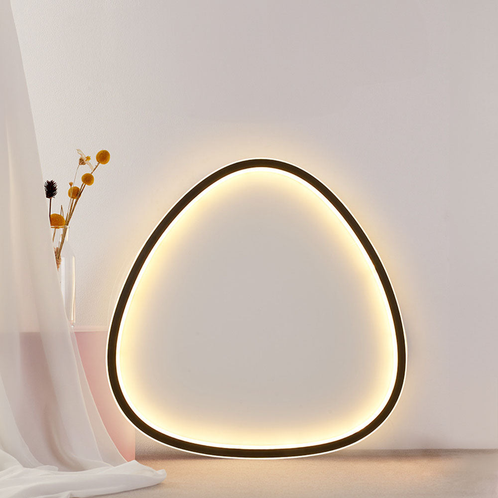 Nordic LED Ceiling Light - Black Oval Design Lamp for Modern Bedroom