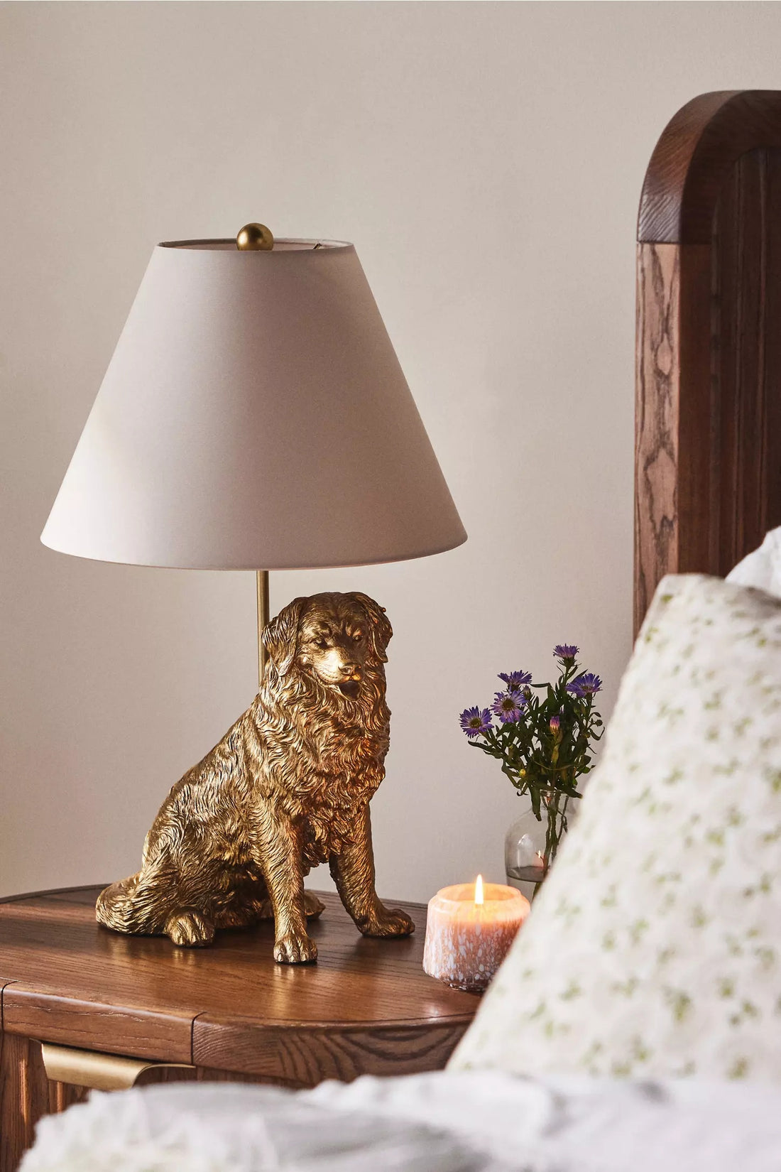 Pawdia Unique Table Lamp - Decorative Fabric Animal Bedside Lamp