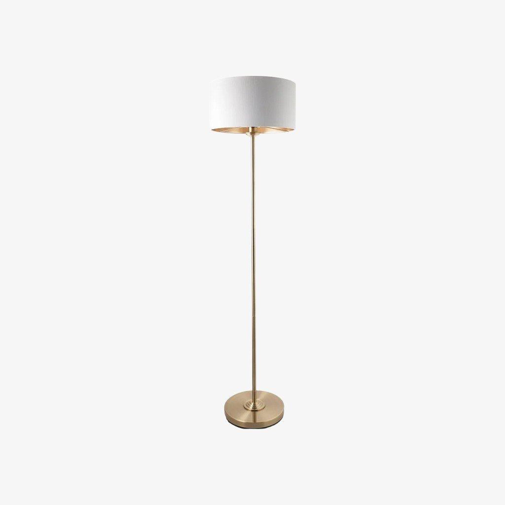 Tela Drum Shade Floor Lamp - Contemporary Fabric Standing Lamp for Home Office