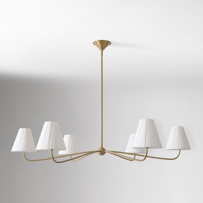 Fibura Metal Modern Linen Shade Linear Chandelier - Clean Lines