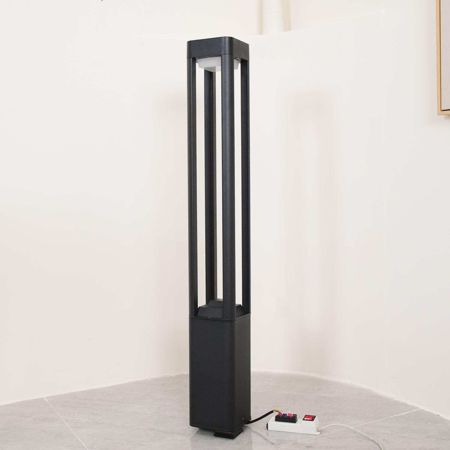 Rectangular Garden Bollard Light - Modern LED Lamp for Pathway