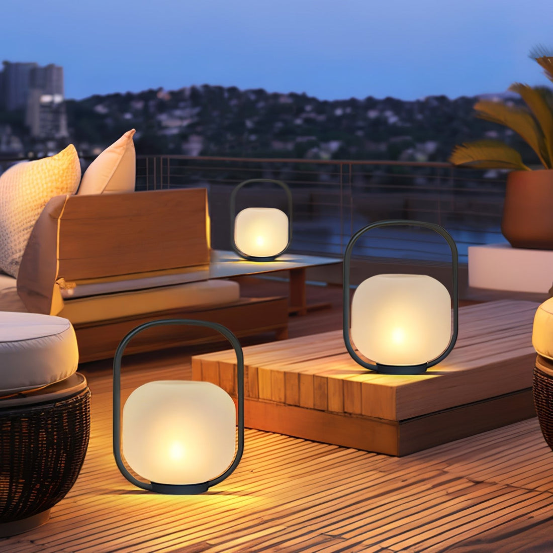 Tragbare Laterne Outdoor-Tischlampe - Wiederaufladbare Lampe für Balkon