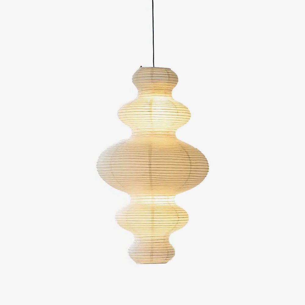 Sculptural Rice Paper Pendant Lamp - Luxurious Lamp for Bedroom