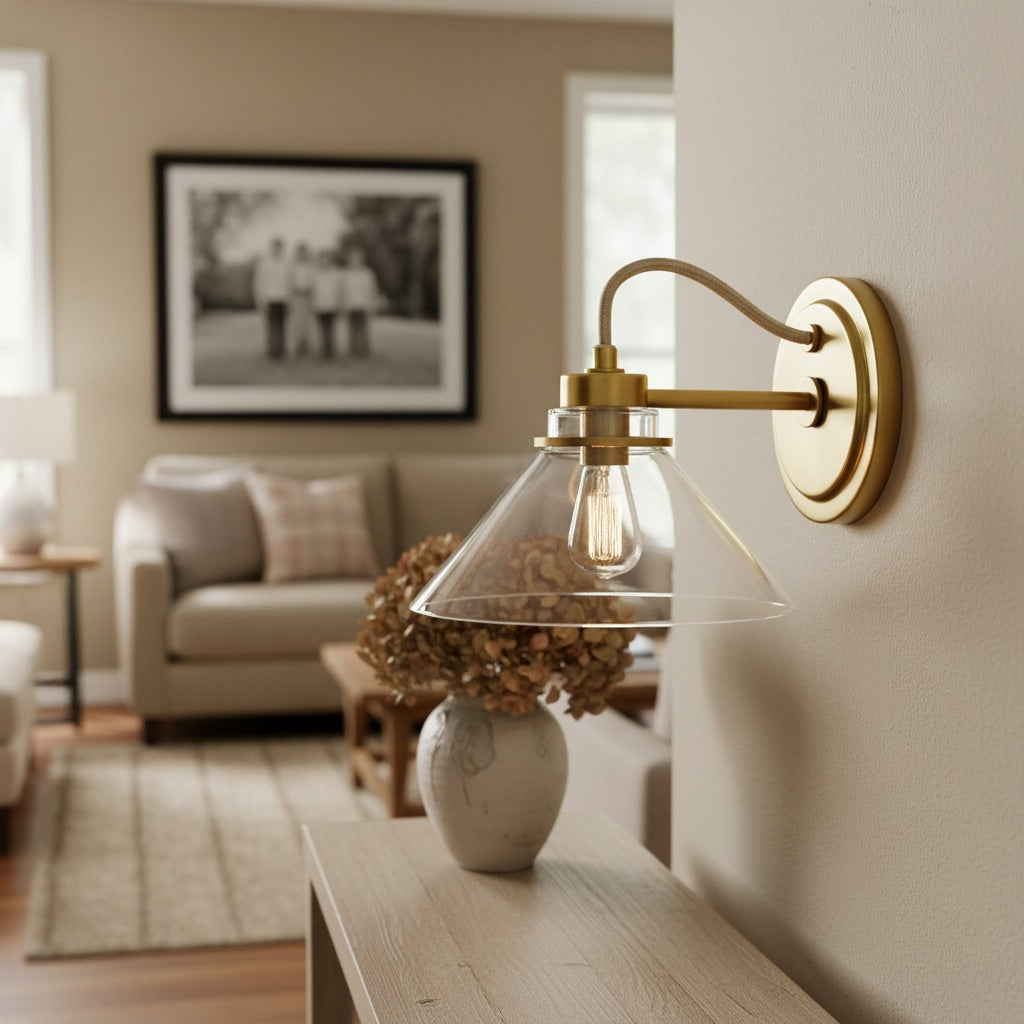 Aurenza Metal Wall Sconce - Farmhouse Tapered Design Wall Light