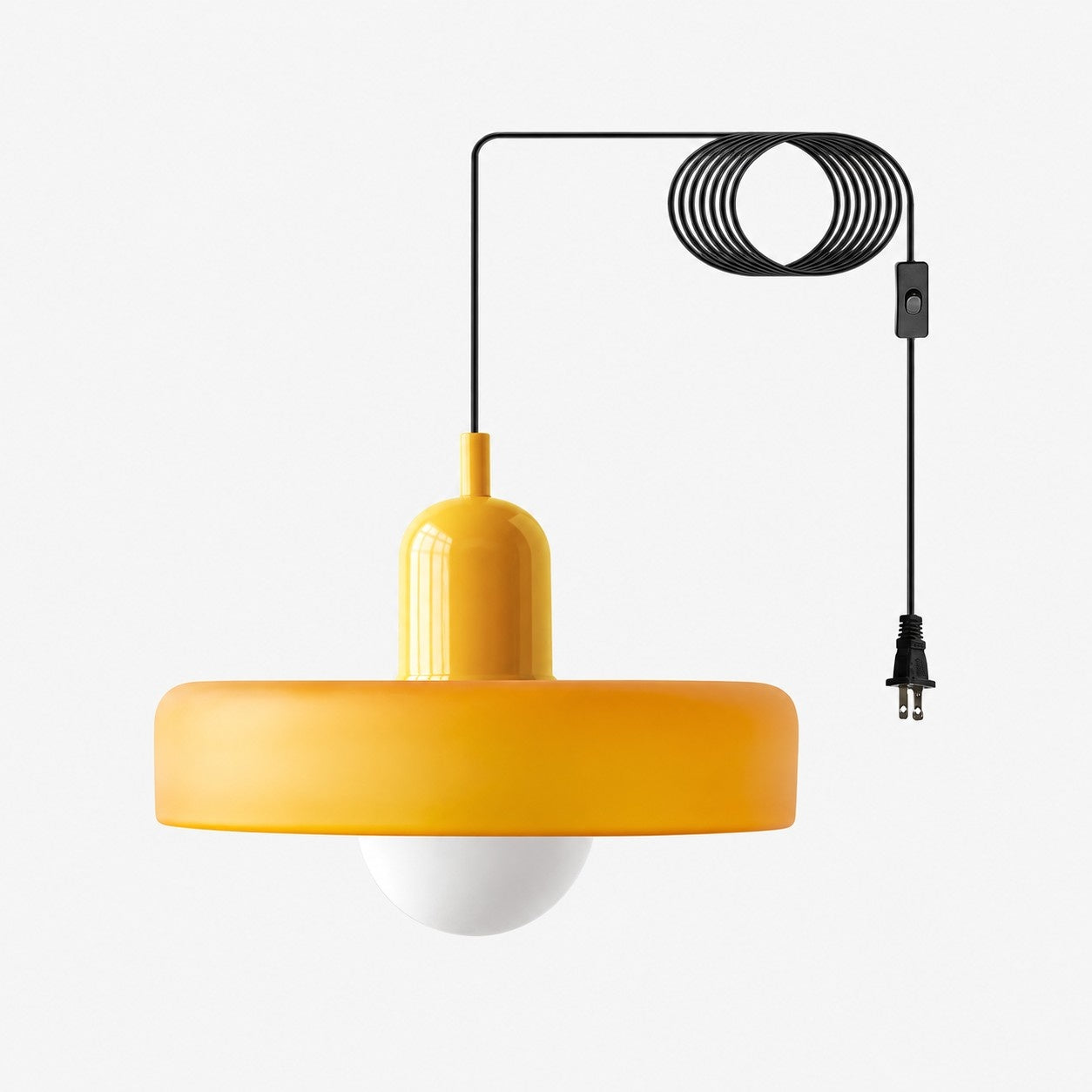 Bunte Bauhaus-Glaspendelleuchte mit Stecker