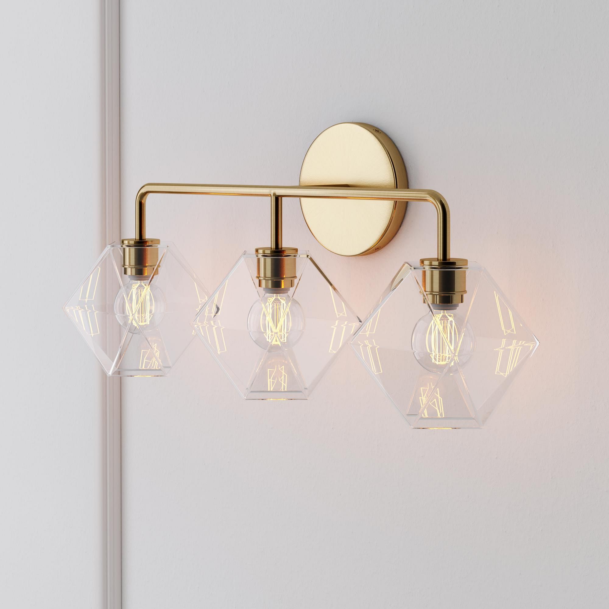 Talvior Geometric Modern Bathroom Sconce - Faceted Shade Light in Luxe Finishes