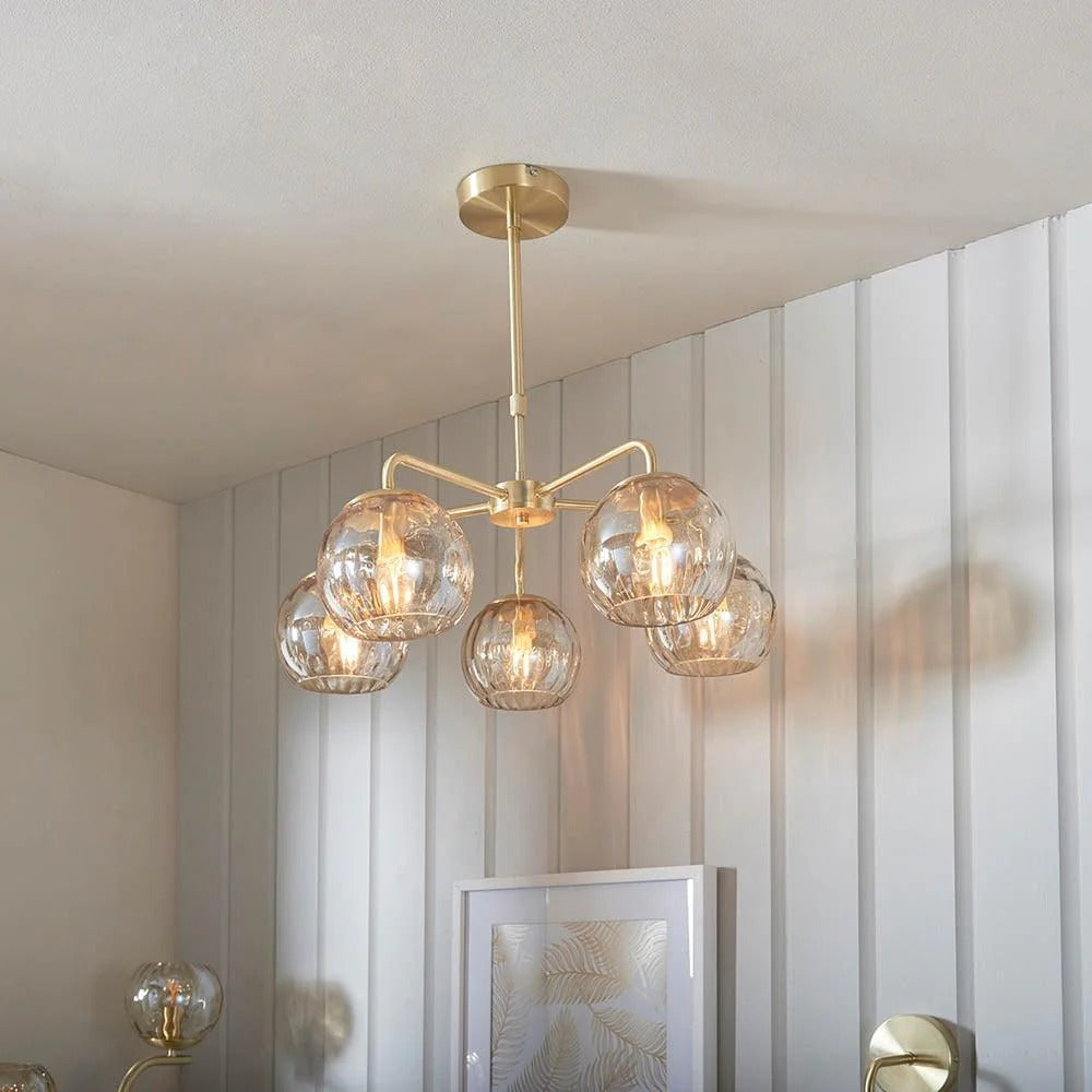 Tracian Glass Mid-Century Modern Globe Pendant Light for Dining Room
