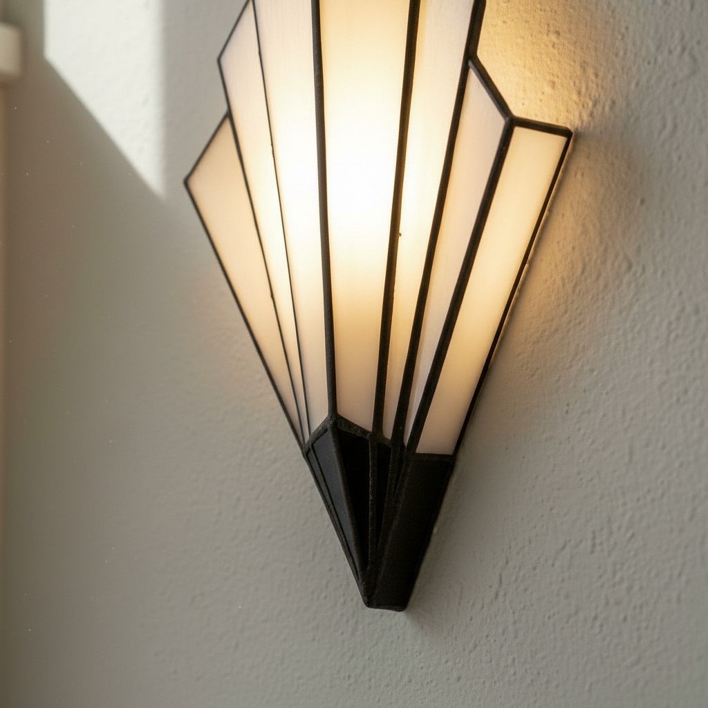 Kelsar Wall Light Featuring Hand-Cut Glass and Elegant Art Deco Design for Indoor Accent Lighting