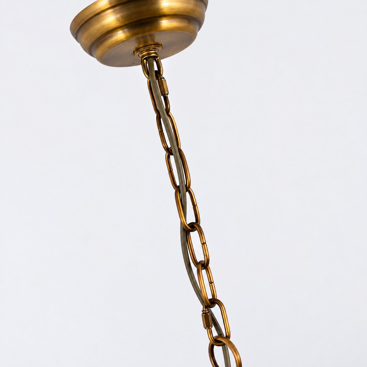 Brass and Clear Glass Dome Pendant Light