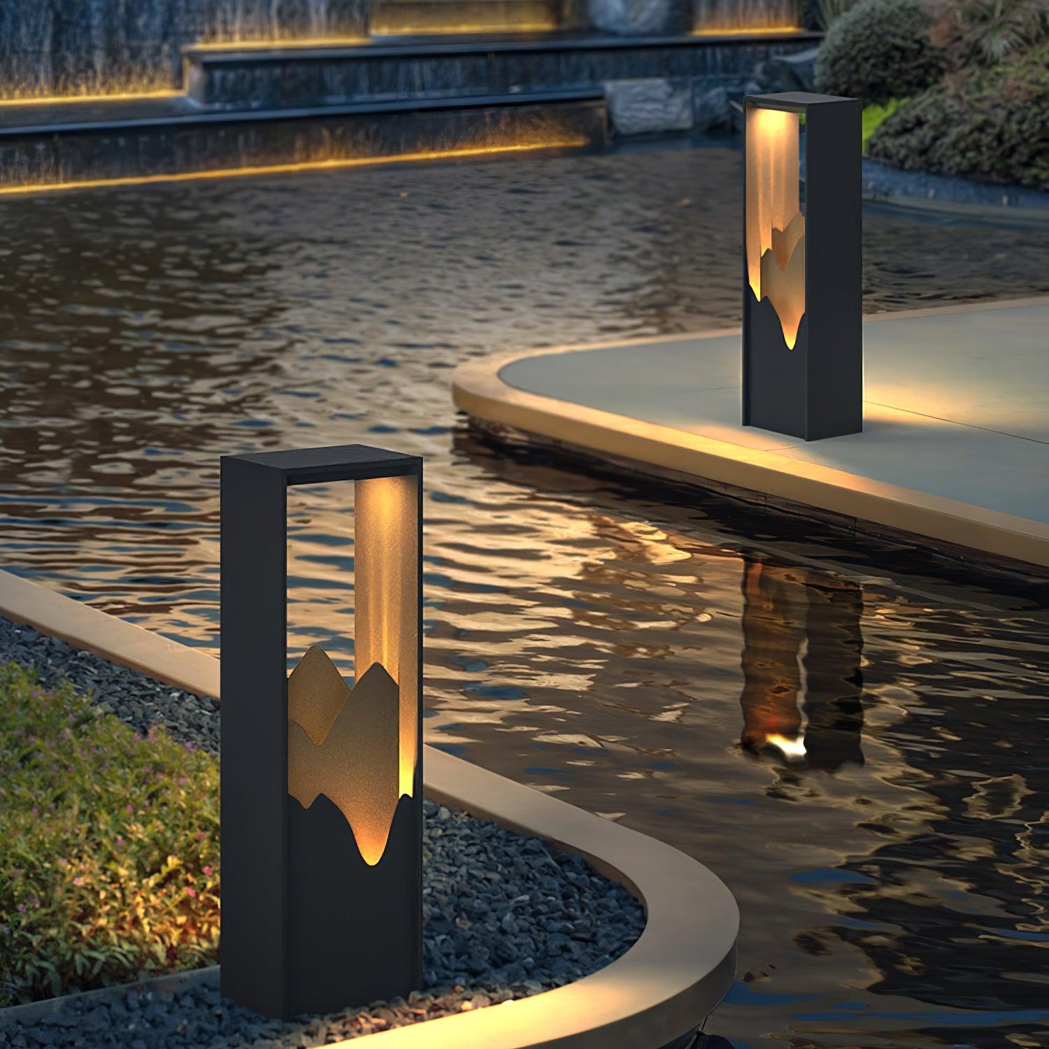 Moderne Solar Außenleuchte - Quadratische Lampe Edelstahl für den Garten
