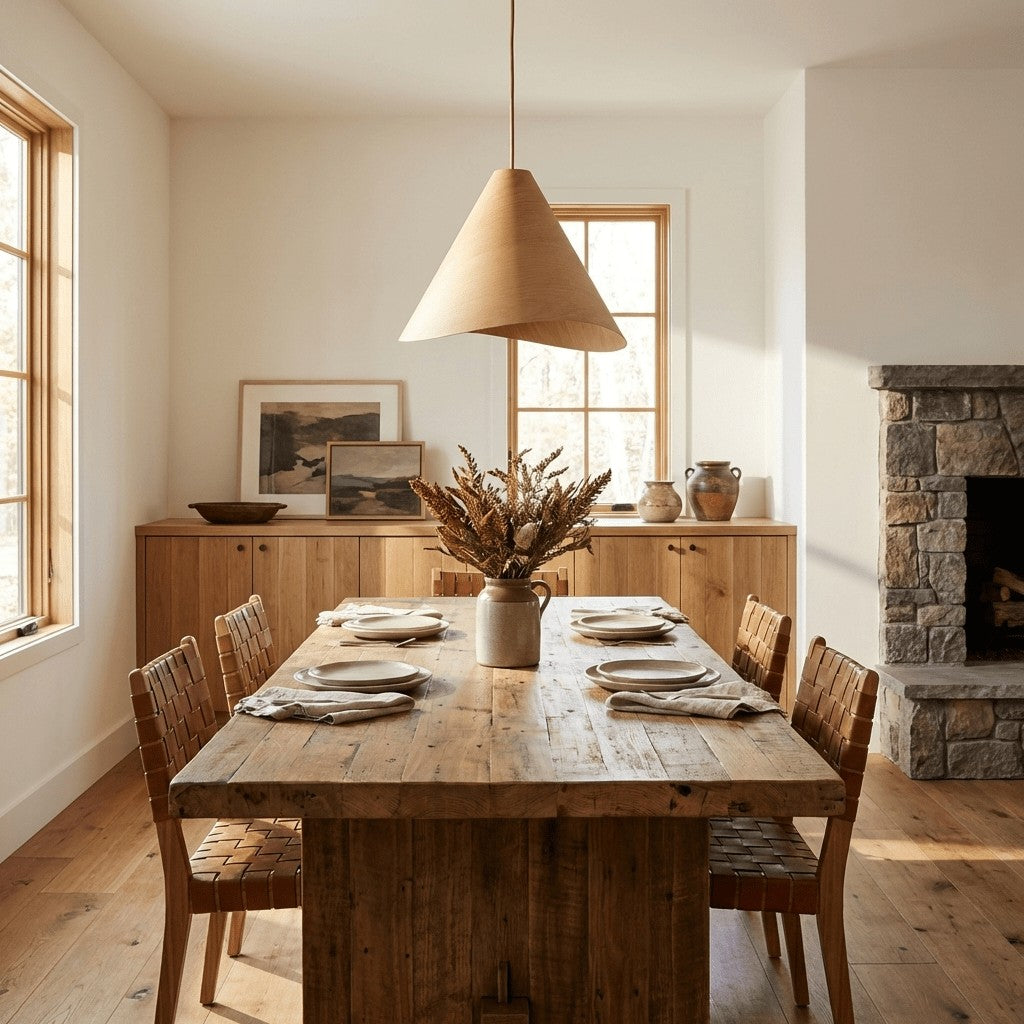 Asymmetric Wood Plug-In Swag Pendant Light