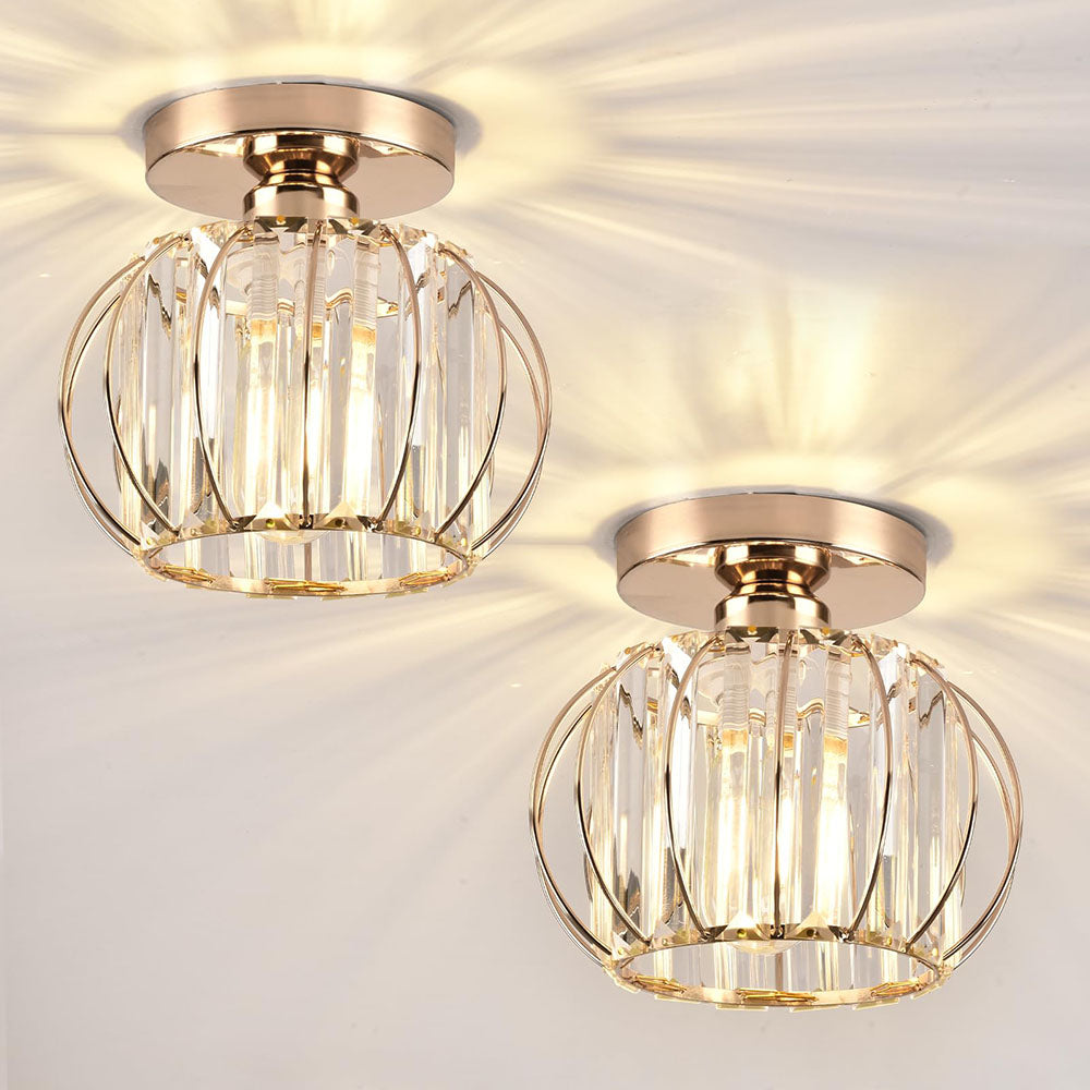 Luxury Crystal Ceiling Light - Striped Metal Ceiling Lamp for Aisle