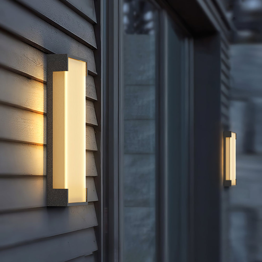 Rechteckige Außenwandleuchte - Moderne schwarze Lampe für Veranda &amp; Garten