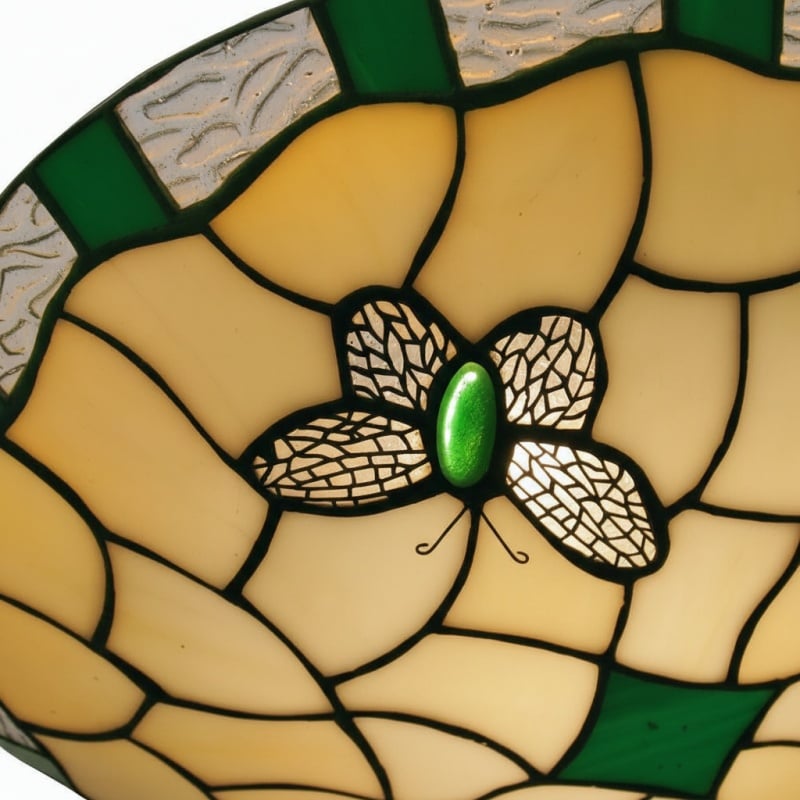 TF Butterfly Pendant Lamp — Decorative Stained Glass Pendant Light for Bedroom or Entryway