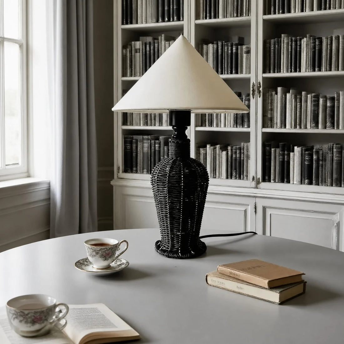 Wabi-sabi table lamp room scene