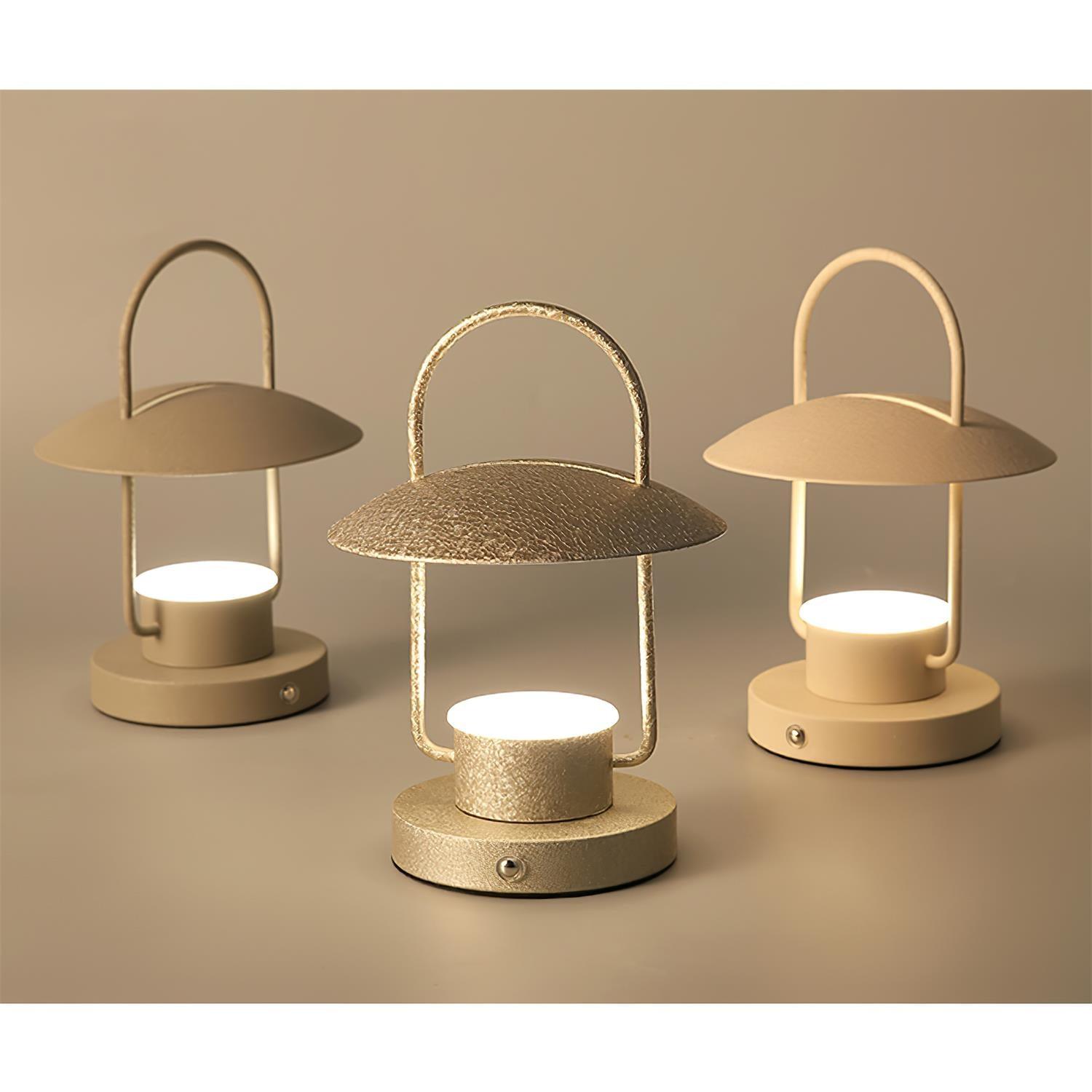 Tragbare Tischlampe – Metalllampe mit eingebautem Akku für das Wohnzimmer