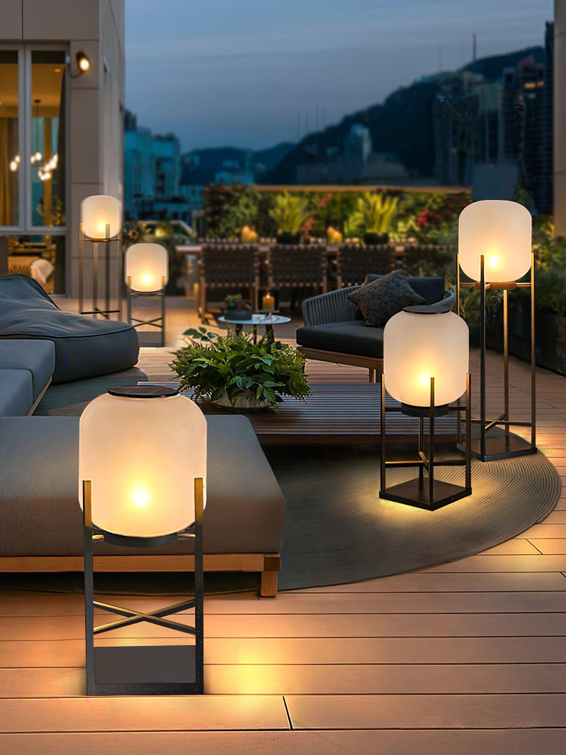 Solar Lantern Floor Lamp - Waterproof Outdoor Light for Garden & Patio
