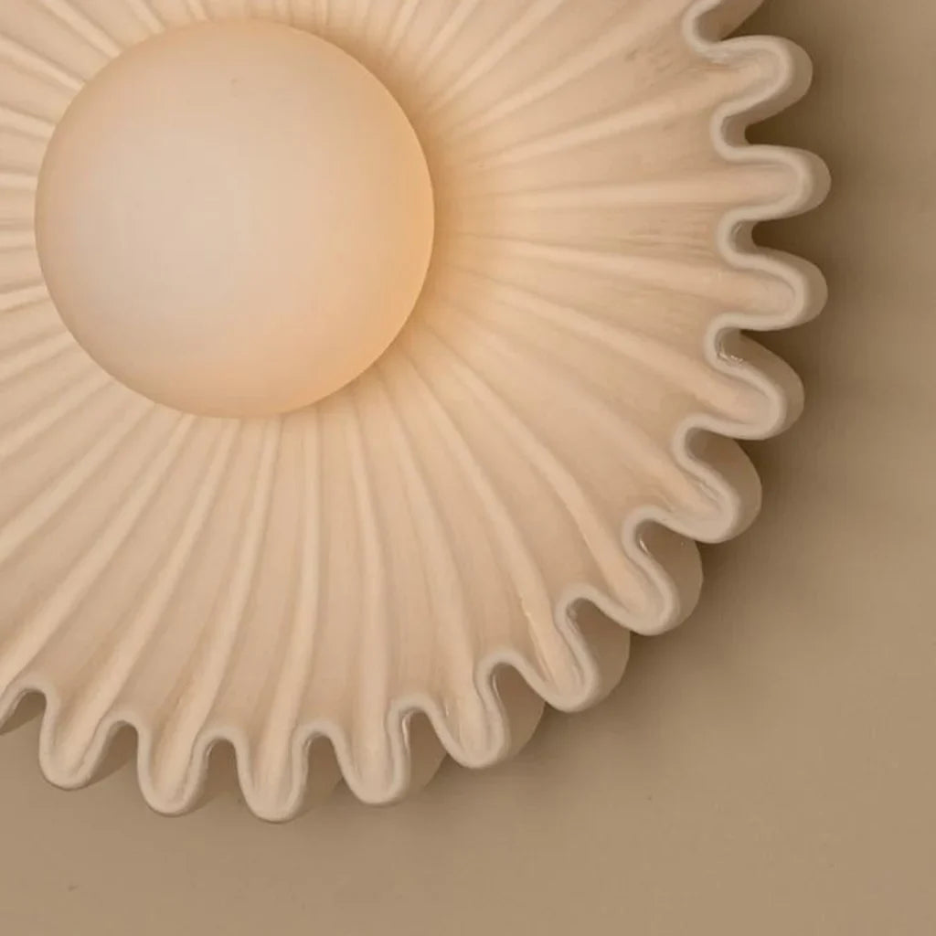 Glova Nordic Floral Ceramic Wall Light – Sculptural Accent Wall Lamp for Bedroom, Hallway, Living Room