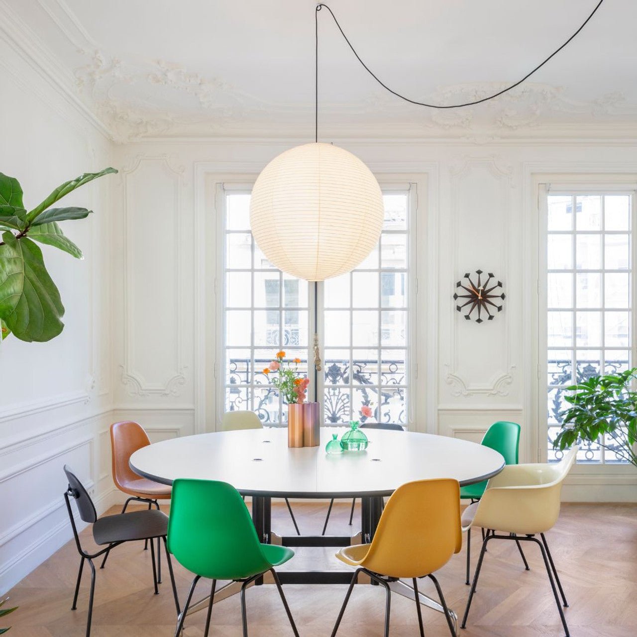 Mid-Century Pendant Swag Light - Japanese Paper Lamp for Bedroom