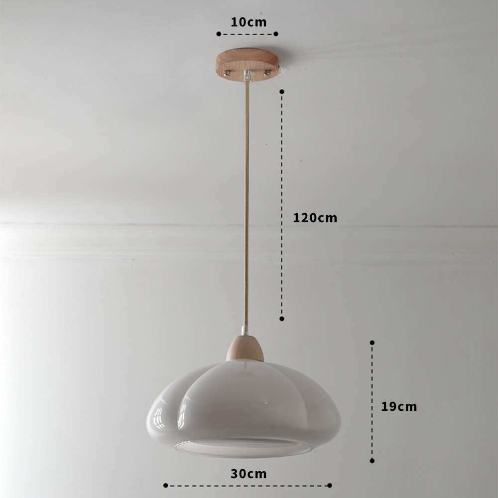 Retro Glass Pendant Light - Pumpkin Shape Lamp for Kitchen