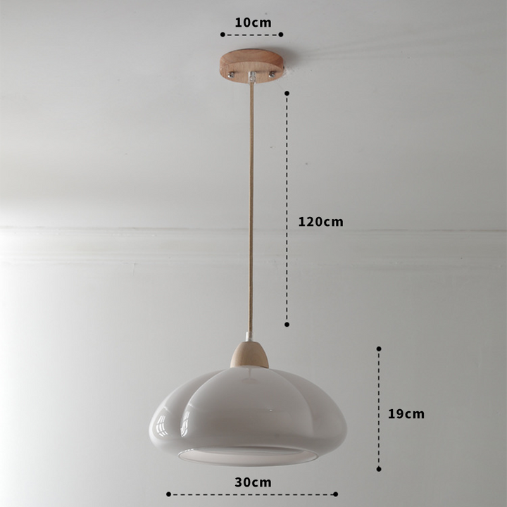 Retro Glass Pendant Light - Pumpkin Shape Lamp for Kitchen
