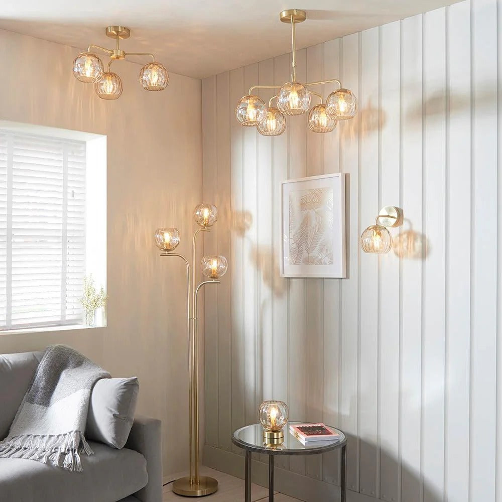 Tracian Glass Mid-Century Modern Globe Pendant Light for Dining Room
