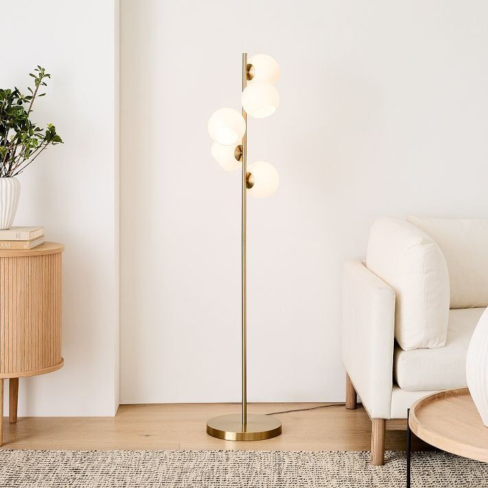 Brina Glass Multi-Light Floor Lamp - Modern Standing Light with Elegance