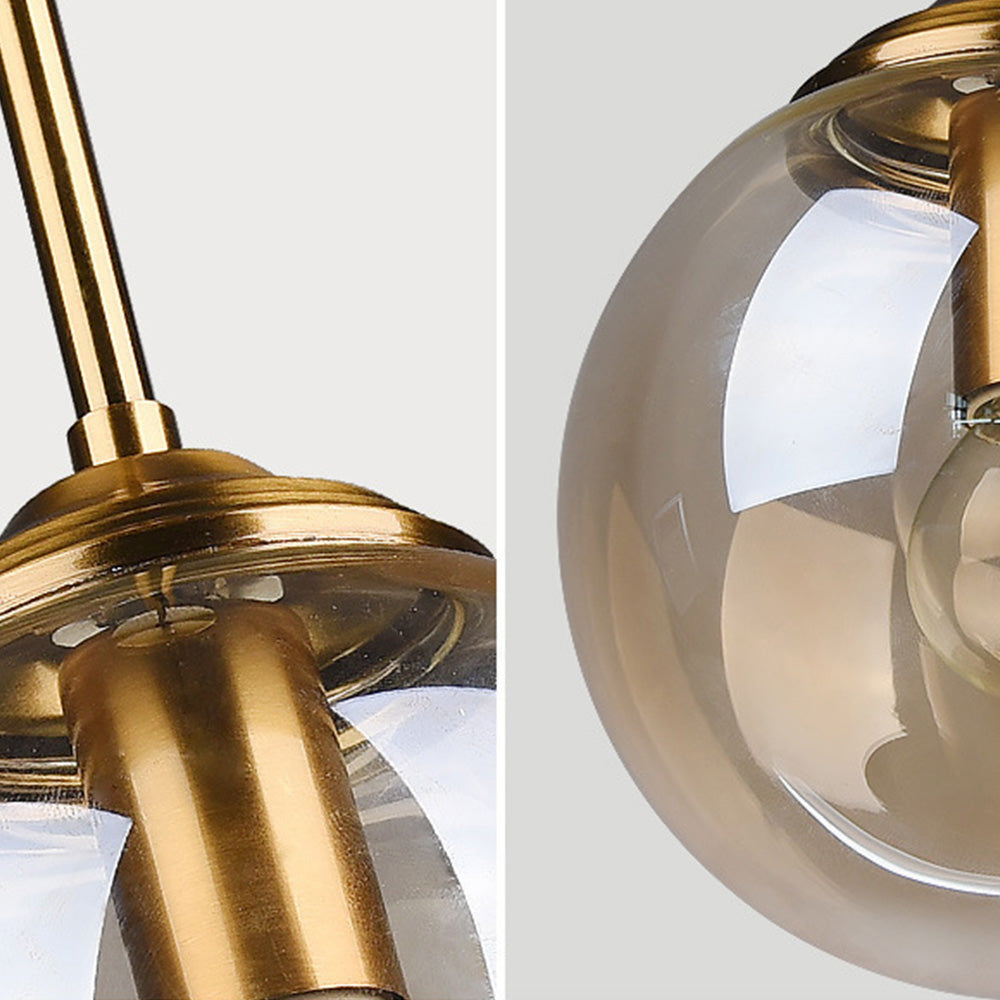 Nordic Glass Orb Pendant Light - Modern Ball Fixture for Dining Room