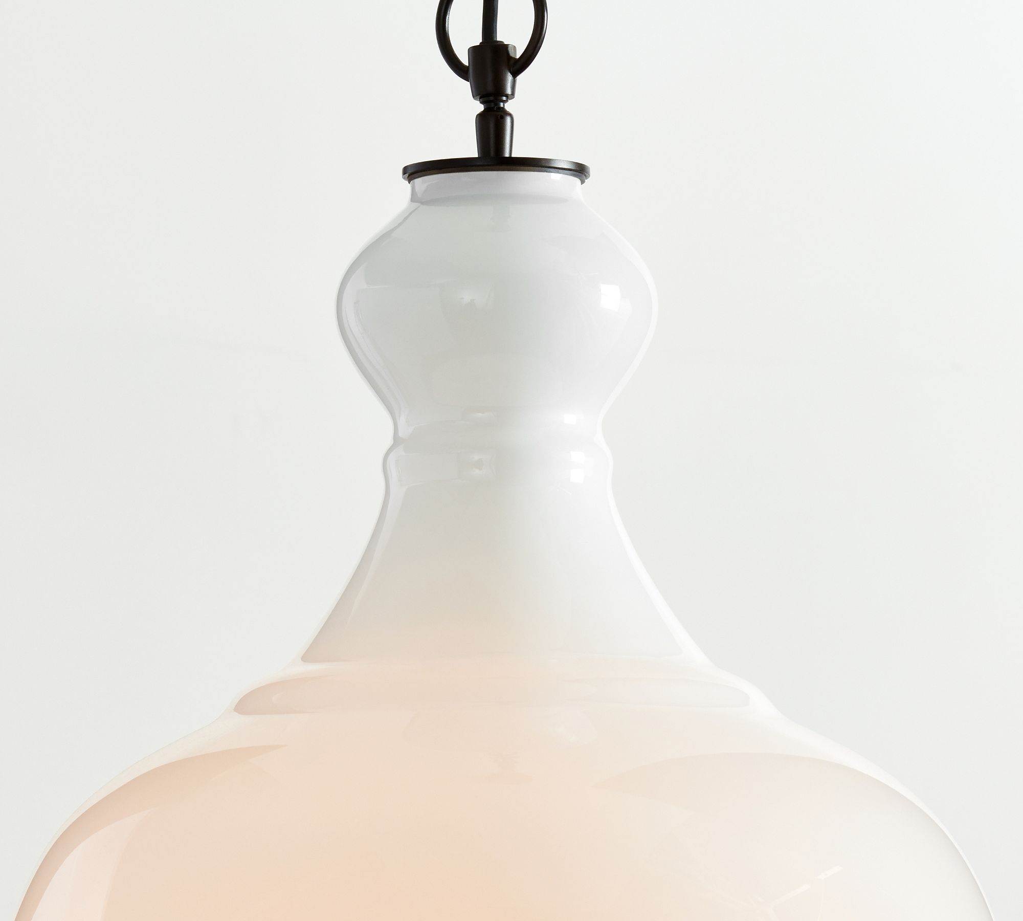 Lawson Glass Pendant Light - Recycled & Milk Glass with Bronze Accent