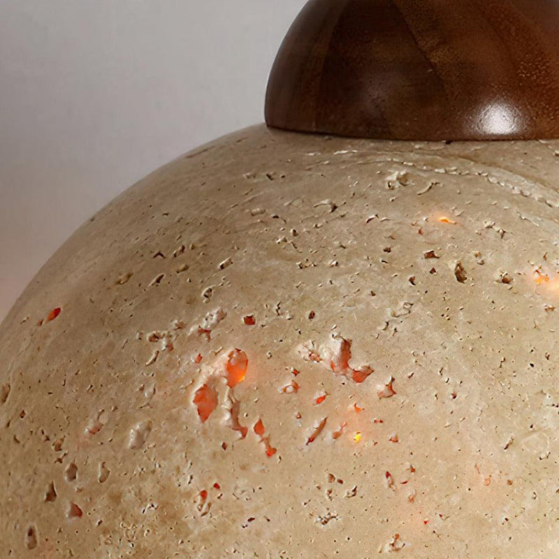 Organic Travertine Bud Design Pendant Light